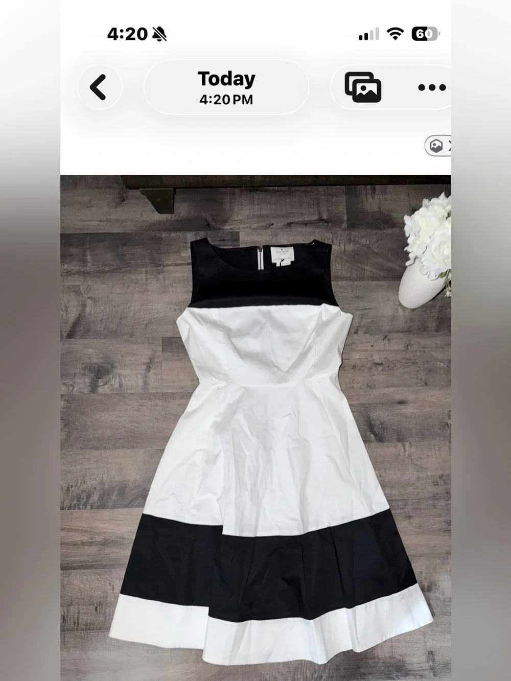 Classic Black & White Fit-and-Flare Dress